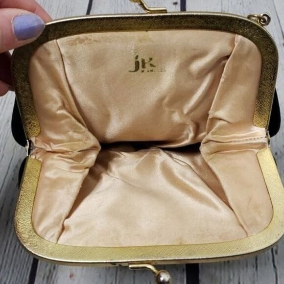 Vintage 50s JR Julius Resnick Needlepoint Woven Tapestry Purse - Picture 7 of 9